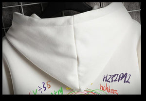 Planet Gates Sweatshirts Hoodie Harajuku Vintage Painted Style Splicing Hip Hop Creativity Streetwear Male  Cotton Men Hoodies