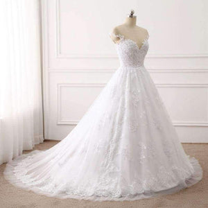 Planet Gates Sweetheart Ball Gown Wedding Dresses Lace Appliques Bridal Gowns Vestido De Novias Princess Luxury Cathedral Train