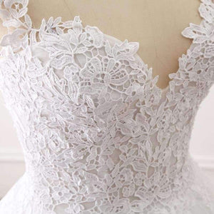 Planet Gates Sweetheart Ball Gown Wedding Dresses Lace Appliques Bridal Gowns Vestido De Novias Princess Luxury Cathedral Train