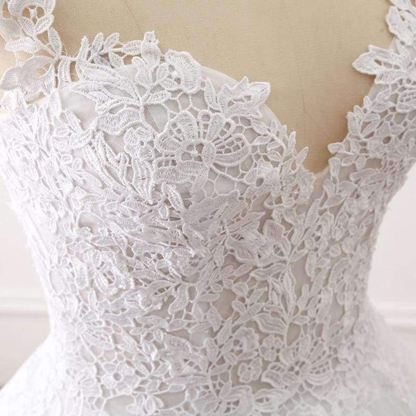 Planet Gates Sweetheart Ball Gown Wedding Dresses Lace Appliques Bridal Gowns Vestido De Novias Princess Luxury Cathedral Train