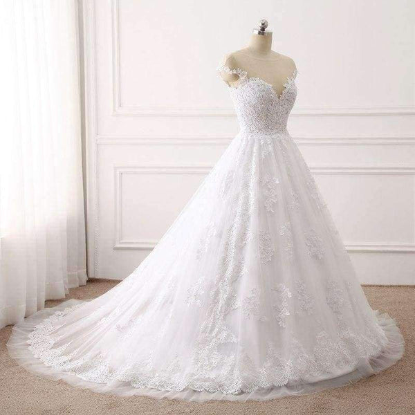 Planet Gates Sweetheart Ball Gown Wedding Dresses Lace Appliques Bridal Gowns Vestido De Novias Princess Luxury Cathedral Train