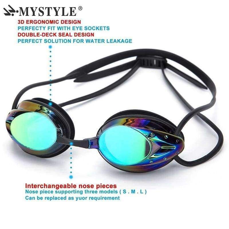 Planet Gates Swim Glasses for Men Adjustable Electroplating Waterproof Anti-fog UV Women Swimming Pool Goggles Professional Adult Eyewear
