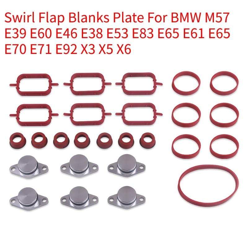 Planet Gates Swirl Flap Blanks Plate & Intake Inlet Manifold Gasket Seal For BMW M57 E39 E60 E46 E38 E53 E83 E65 E61 E65 E70 E71 E92 X3 X5 X6