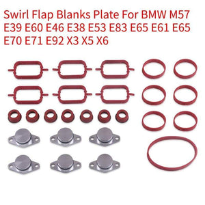 Planet Gates Swirl Flap Blanks Plate & Intake Inlet Manifold Gasket Seal For BMW M57 E39 E60 E46 E38 E53 E83 E65 E61 E65 E70 E71 E92 X3 X5 X6