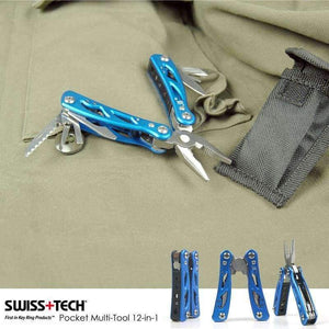 Planet Gates Swiss Tech Pocket Multi-tool 12-in-1 Pliers Folding Knife EDC Outdoor Camping Equipment Survival Screwdriver Travel Kits Gear