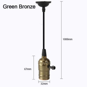 Planet Gates Switch Green Bronze / E27 Retro Lampa E27 Vintage Žárovka s Vláknem 220V Žárovka Spirálová Víla Světlo LED Edison Žárovka Lampada Ampoule Bombillas