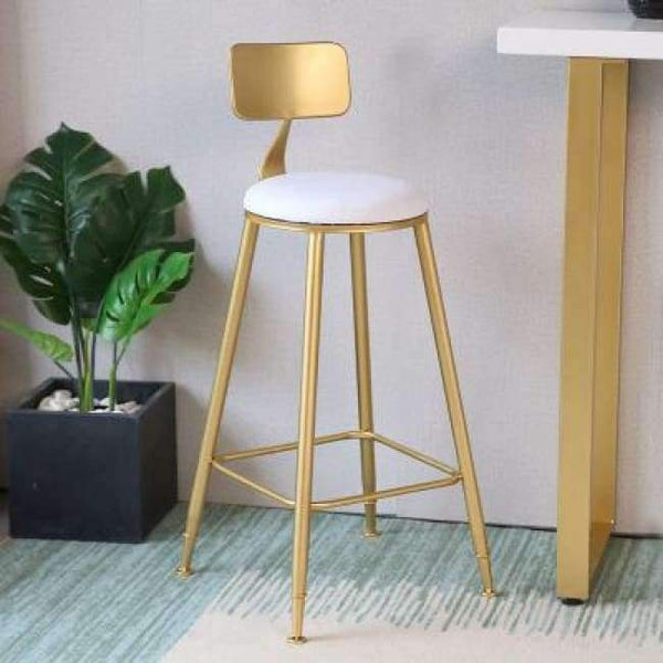 Planet Gates synthetic leather Nordic bar stool wrought iron ins creative dining chair solid wood bar chair simple bar stool cafe back high chair