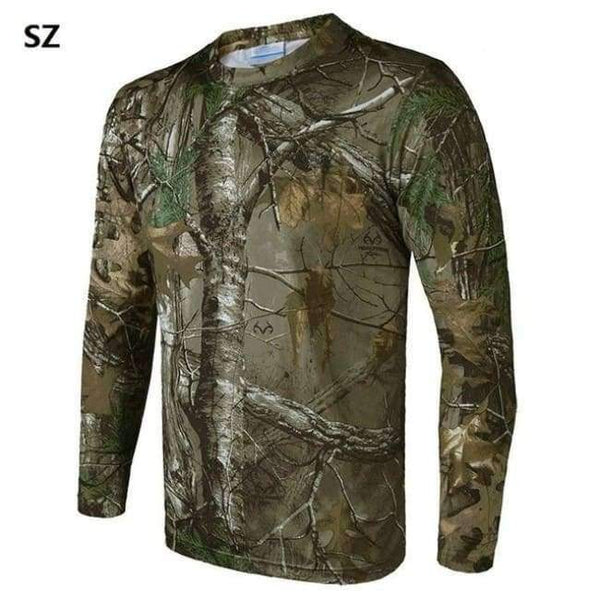 Planet Gates SZ / S Hunting T-shirt Quick Dry Breathable Long Sleeve Camouflage Shirt Man Hiking T-shirt Tactical Military Ghillie Clothing Tops