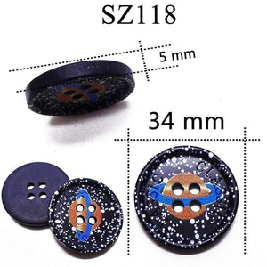 Planet Gates SZ118 10PCs 25mm Large Mat Round Fashion Resin Buttons Sewing Accessories For Coats Suit Decorative Fancy Button Handmade 4 Holes