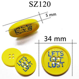 Planet Gates SZ120 10PCs 25mm Large Mat Round Fashion Resin Buttons Sewing Accessories For Coats Suit Decorative Fancy Button Handmade 4 Holes