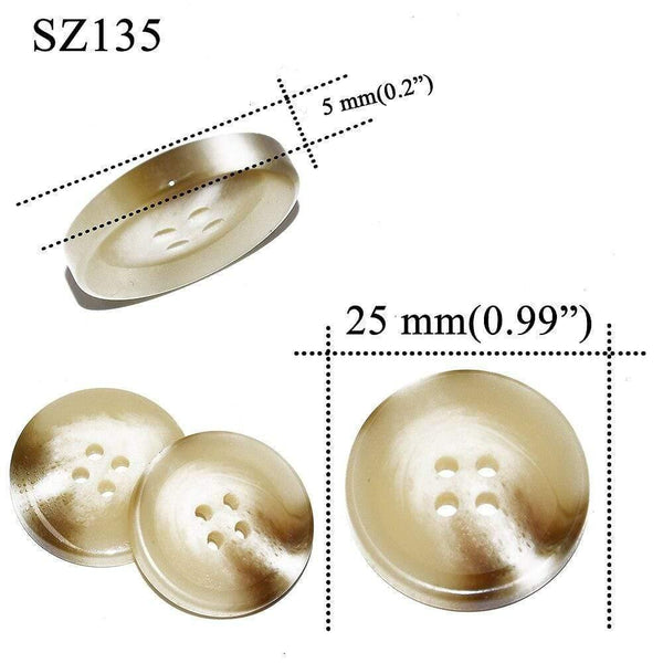 Planet Gates SZ135 10PCs 25mm Large Mat Round Fashion Resin Buttons Sewing Accessories For Coats Suit Decorative Fancy Button Handmade 4 Holes