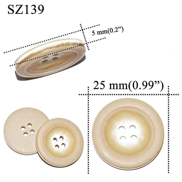 Planet Gates SZ139 10PCs 25mm Large Mat Round Fashion Resin Buttons Sewing Accessories For Coats Suit Decorative Fancy Button Handmade 4 Holes