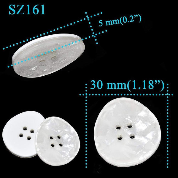 Planet Gates SZ161 10PCs 25mm Large Mat Round Fashion Resin Buttons Sewing Accessories For Coats Suit Decorative Fancy Button Handmade 4 Holes