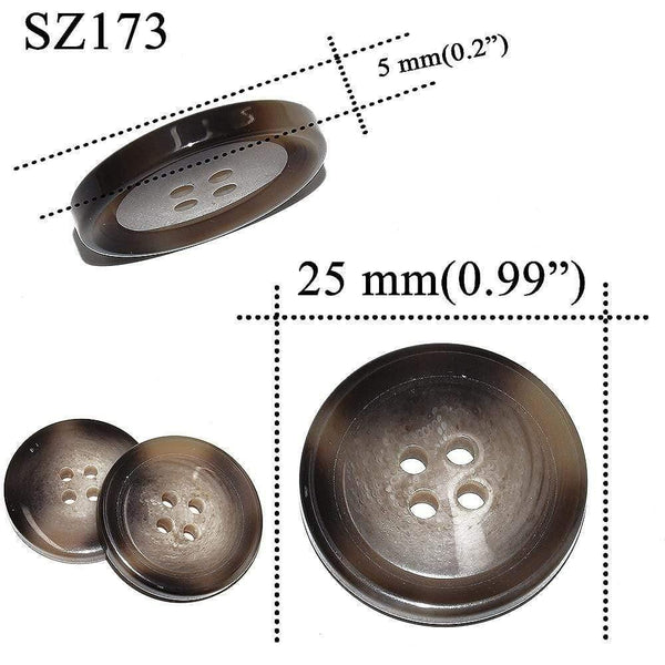 Planet Gates SZ173-25mm 10PCs 25mm Large Mat Round Fashion Resin Buttons Sewing Accessories For Coats Suit Decorative Fancy Button Handmade 4 Holes