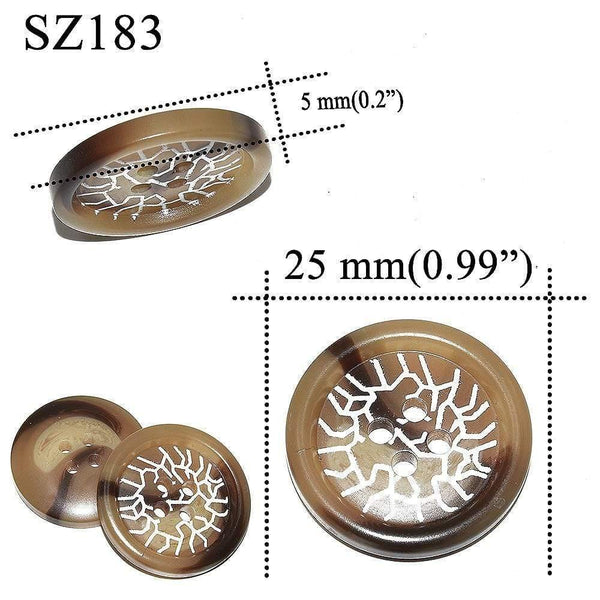 Planet Gates SZ183-25mm 10PCs 25mm Large Mat Round Fashion Resin Buttons Sewing Accessories For Coats Suit Decorative Fancy Button Handmade 4 Holes