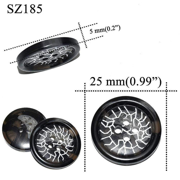 Planet Gates SZ185-25mm 10PCs 25mm Large Mat Round Fashion Resin Buttons Sewing Accessories For Coats Suit Decorative Fancy Button Handmade 4 Holes
