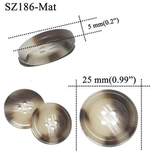 Planet Gates SZ186-Mat-25mm 10PCs 25mm Large Mat Round Fashion Resin Buttons Sewing Accessories For Coats Suit Decorative Fancy Button Handmade 4 Holes
