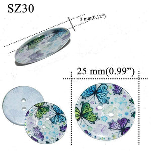 Planet Gates SZ30 10PCs 25mm Large Mat Round Fashion Resin Buttons Sewing Accessories For Coats Suit Decorative Fancy Button Handmade 4 Holes