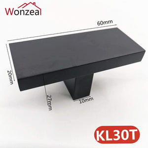 Aluminum Modern Black Cabinet Handle Furniture Hardware Kitchen Door Single Knobs Cupboard Wardrobe Drawer Pulls