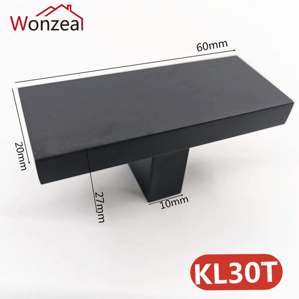 Aluminum Modern Black Cabinet Handle Furniture Hardware Kitchen Door Single Knobs Cupboard Wardrobe Drawer Pulls