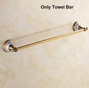 Planet Gates T Ceramic Bathroom Products Round Base Brushed Accessories Set Antique Brass Bath Hardware Sets wall mounted anqtiue bathroom set
