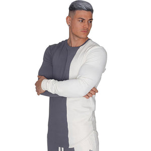 T-shirt Mens Casual Slim Long Sleeve T Shirt Gyms Fitness Workout Tee Shirt Tops Male Autumn New Brand Clothes