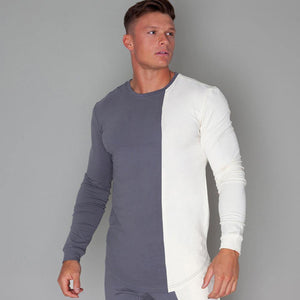 T-shirt Mens Casual Slim Long Sleeve T Shirt Gyms Fitness Workout Tee Shirt Tops Male Autumn New Brand Clothes