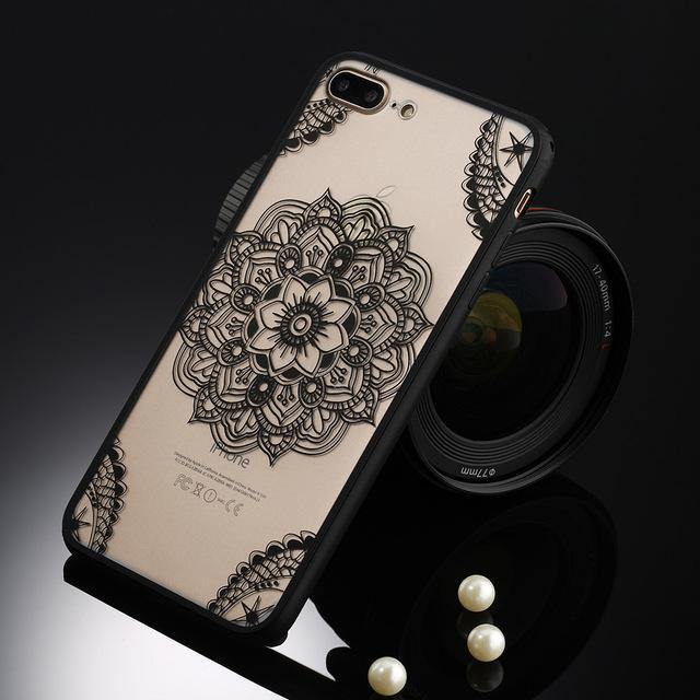 Planet Gates T4 Black / For iPhone 5 5s SE USLION Sexy Floral Phone Case For Apple iPhone 7 8 6 6s 5 5s SE Plus Lace Flower Hard PC Cases Back Cover For iPhone X XR XS Max
