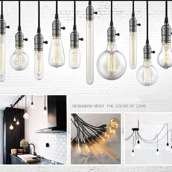 Planet Gates T10 110V Loft Vintage Edison Bulbs ST64/G95/G80 E26/E27 Incandiscent Light Bulbs 40W 110V 220V Filament Bulb Edison Pendant Lamps