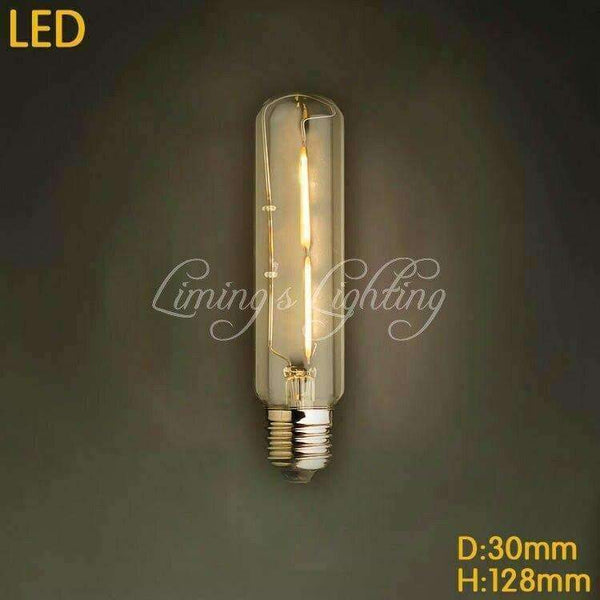 Planet Gates T10 2W 220V / E27 Edisonova žárovka "T" řady LED žárovka T10/T185/T225/T300 trubice wolframová vláknová E27 vintage žárovka bytová dekorace