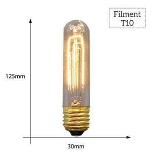 Planet Gates T10 Filament / E27 MACLOU Vintage Edison Bulb E27 220V Retro Lamp 40WAmpoule Vintage Light Bulb Edison Lamp Incandescent Light Filament Edison Bulb