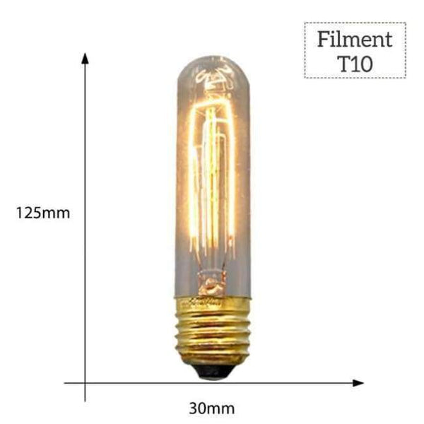 Planet Gates T10 Filament / E27 MACLOU Vintage Edison Bulb E27 220V Retro Lamp 40WAmpoule Vintage Light Bulb Edison Lamp Incandescent Light Filament Edison Bulb