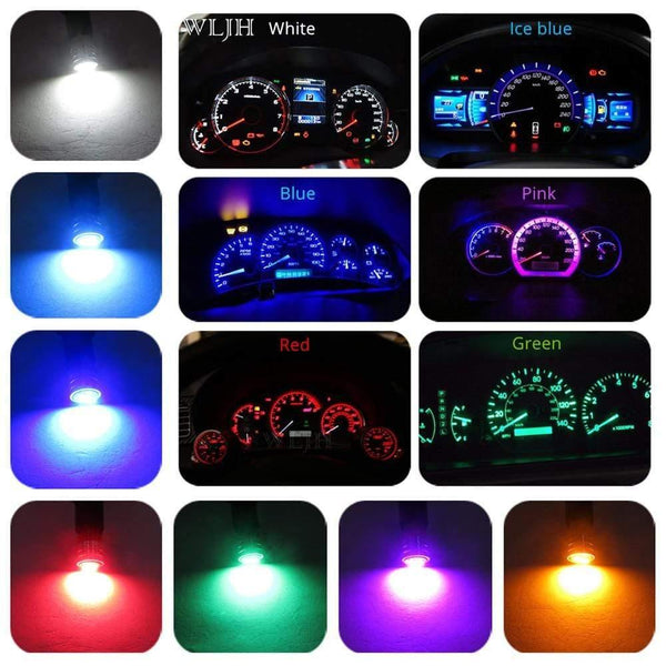 Planet Gates T10 Led Interior Lights Car Gauge Dashboard Dash Light Instrument Cluster Panel W5W 194 Bulb Twist Socket PC195 PC194 PC168