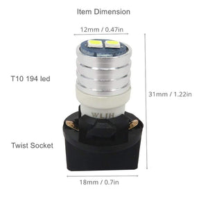 Planet Gates T10 Led Interior Lights Car Gauge Dashboard Dash Light Instrument Cluster Panel W5W 194 Bulb Twist Socket PC195 PC194 PC168