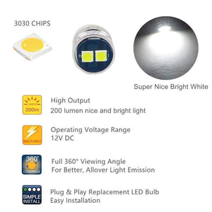 Planet Gates T10 Led Interior Lights Car Gauge Dashboard Dash Light Instrument Cluster Panel W5W 194 Bulb Twist Socket PC195 PC194 PC168