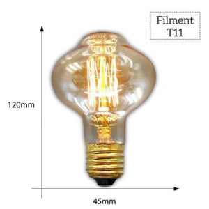Planet Gates T11 Filament / E27 MACLOU Vintage Edison Bulb E27 220V Retro Lamp 40WAmpoule Vintage Light Bulb Edison Lamp Incandescent Light Filament Edison Bulb