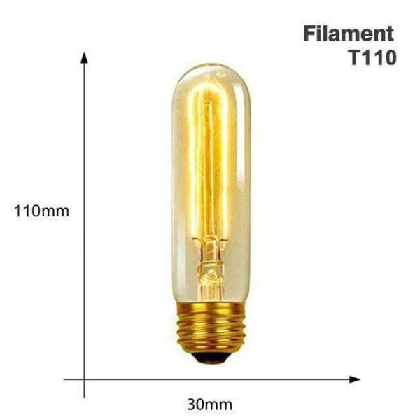 Planet Gates T110 filament / 220V E27 Edison Bulb E27 220V 40W ST64 A19 T45 G80 G95 G12 Retro Lamp Incandescent filament bulb lighting Vintage Light Bulb Edison Lamp