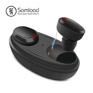 Planet Gates T12-Black Sport Headphones Wireless Bluetooth Headset Waterproof Stereo Earphone with Chargin Case for iPhone 6 7 8 Xiaomi Android