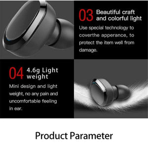 Planet Gates T12-Black Sport Headphones Wireless Bluetooth Headset Waterproof Stereo Earphone with Chargin Case for iPhone 6 7 8 Xiaomi Android