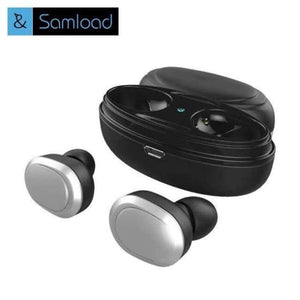 Planet Gates T12-Silver Sport Headphones Wireless Bluetooth Headset Waterproof Stereo Earphone with Chargin Case for iPhone 6 7 8 Xiaomi Android