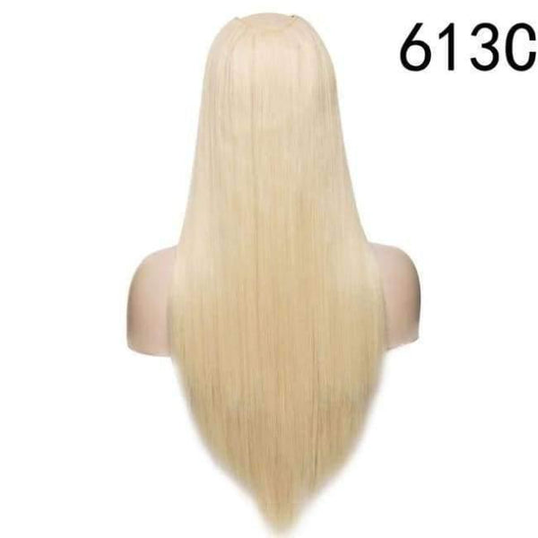 Planet Gates T1341 / 26inch / China 26" Long Straight Hair U Part Wig Synthetic Hair Extensions Fake Hair Wig Natural Real Hair Black Brown Blonde Wig