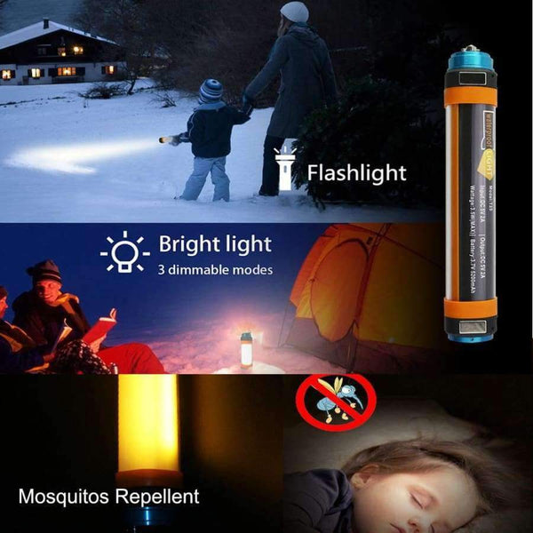 Planet Gates T15 IP68 LED Camping Lantern with Magnet Tent Light USB Charging Outdoor Emergency Power Light 6 Modes Flashlight Mosquito Repellent