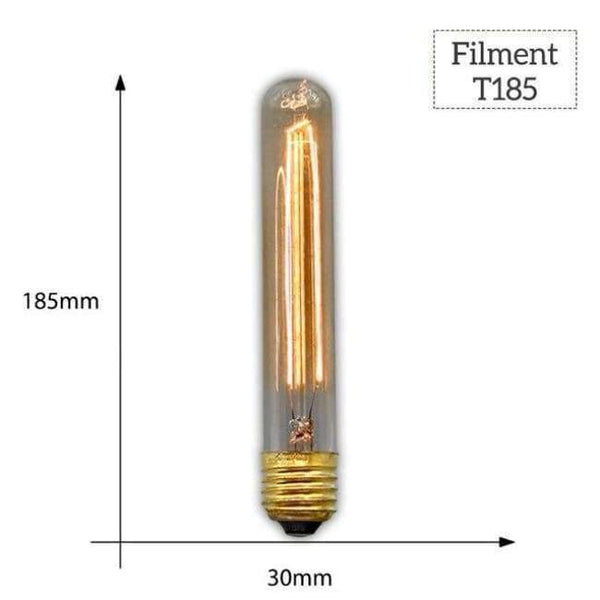 Planet Gates T185 Filament / E27 MACLOU Vintage Edison Bulb E27 220V Retro Lamp 40WAmpoule Vintage Light Bulb Edison Lamp Incandescent Light Filament Edison Bulb