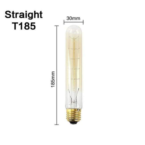 Planet Gates T185 Rovná / E27 Retro Lampa E27 Vintage Žárovka s Vláknem 220V Žárovka Spirálová Světelná LED Edison Žárovka Lampada Ampoule Bombillas