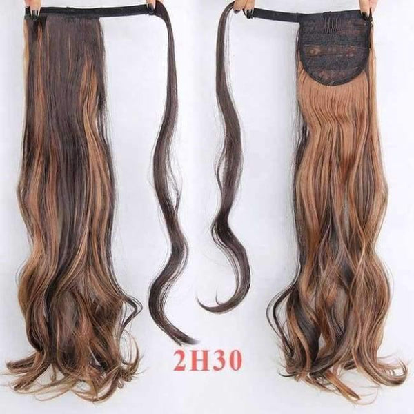 Planet Gates T1B/30 / 22inches / China 22" Long Wave Clip In Hair Tail False Hair Ponytail Hairpiece With Hairpins Synthetic Wig Pony Tail Hair Extensions