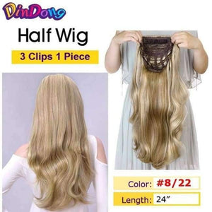 Planet Gates T1B/30/27 / 24inches Synthetic Fish Line Hair Wavy Clip in Hair Extensions 3/4 Half Wig 3 Styles Available Premium Heat Resistant Hair