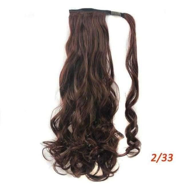 Planet Gates T1B/33 / 22inches / China 22" Long Wave Clip In Hair Tail False Hair Ponytail Hairpiece With Hairpins Synthetic Wig Pony Tail Hair Extensions