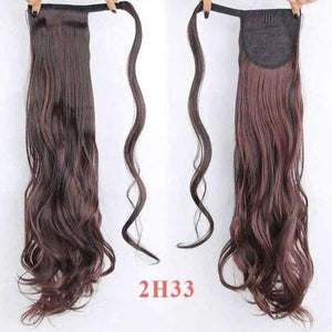 Planet Gates T1B/33/27 / 22inches / China 22" Long Wave Clip In Hair Tail False Hair Ponytail Hairpiece With Hairpins Synthetic Wig Pony Tail Hair Extensions