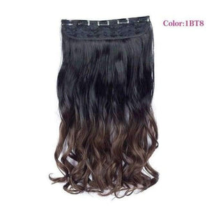 Planet Gates T1B/613 / 22inches Synthetic Heat Resistant 22" Ombre Wigs Chocolate Brown to Blonde Women Wavy Hair One Piece Clip in Hair Extensions