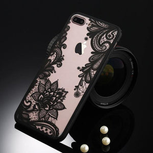 USLION Sexy Floral Phone Case For Apple iPhone 7 8 6 6s 5 5s SE Plus Lace Flower Hard PC Cases Back Cover For iPhone X XR XS Max - Planet Gates